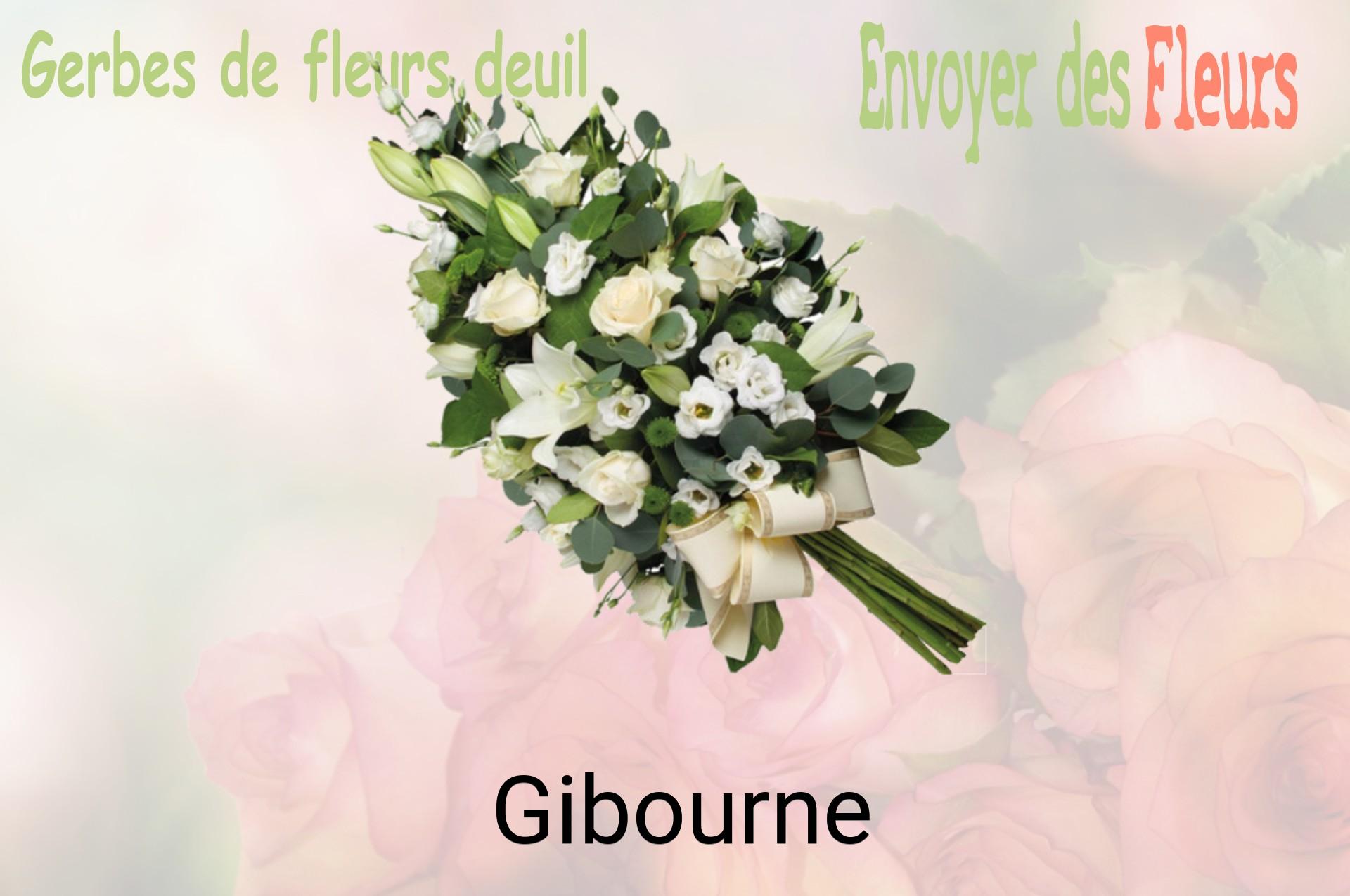 Gerbe de fleurs de deuil livrée à Gibourne